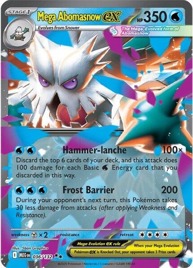 Pokemon Mega Abomasnow ex (36/189) Mega Evolution LP HOLO