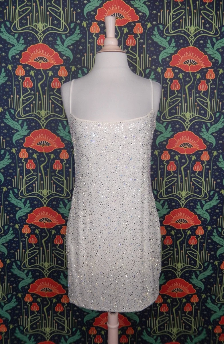 ebay mesh dress Women Glitter Sheer Mesh Dress Long Sleeves V Neck See Through