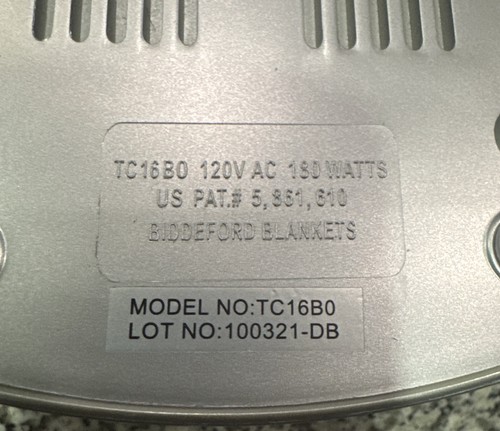 Biddeford TC16B0 Electric Heated Blanket Control Cord Cable 4-Prong Controller - Picture 4 of 4