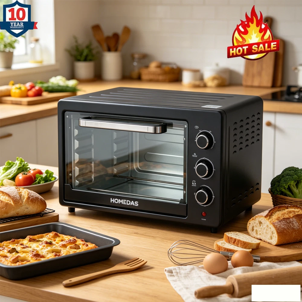 HOMEDAS Compact Microwave Oven 0.9 Cu.Ft 900W One-Touch Cooking Settings
