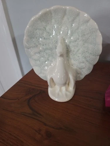 Vintage Ceramic Peacock Wall Pocket Vase Planter USA MCM McCoy