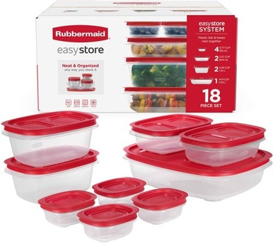 Rubbermaid EasyStore Large Food Storage Containers 18 Piece Set with Lids