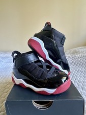 Air Jordan 6 Rings TD Toddler Sneakers Black/Varsity Red-White Size 7C