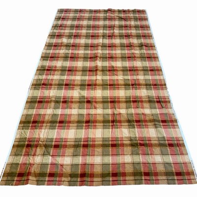 VINTAGE 1990s  RICHLOOM CLASSIC PLAID DAMASK UPHOLSTERY FABRIC 56 X 2 3/4+ YARDS