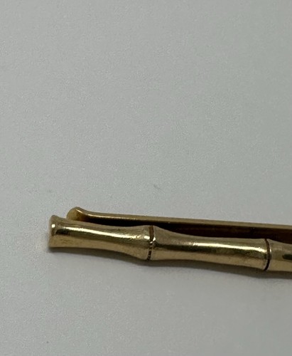 Tiffany & Co 14K Yellow Gold Bamboo Motif Pattern Tie Clip Bar !!! - Picture 2 of 7