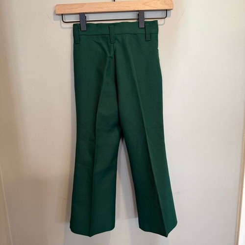 Vintage 70s MONTGOMERY WARD Boys Dress Pants 4-6 Yrs Slim Green Christmas Retro - Picture 2 of 10