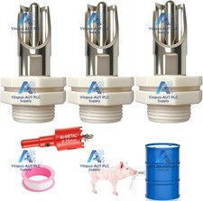 3PCS Automatic Pig Nipple Feeder Waterer Drinker for Barrel Kit Stainless Steel