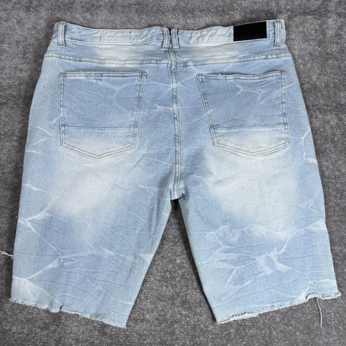 Smoke Rise Jeansshorts Herren 40 blau helle Waschung distressed Stretch Jorts - Bild 2 von 8