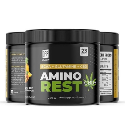QRP Nutrition AMINO REST (BCAA + Glutamin + C.B.D.) Ananas und Pfirsich 250g