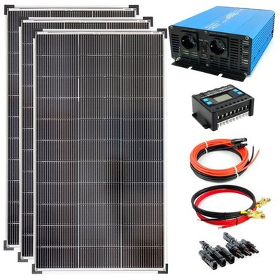 Komplettset 3x120 Watt Solarmodul 1070x585 1500 Watt TS1500 Spannungswandler 30A