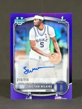 Sebastian Wilkins 2025-26 Bowman Chrome NBA Purple /250 AUTO Duke Prospect