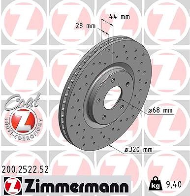 2X Zimmermann Bremsscheibe Vorderachse U.A. FüR Nissan, Renault-image