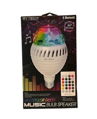 Bytech Bluetooth Spinning Music Bulb Speaker Multicolor Disco