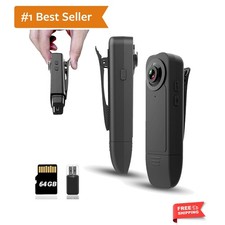 Mini Body Camera with Audio  Video Recording - Small POV Cam 1080P with 64G ...