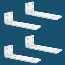 4 Pack 20cm White Floating Shelf Bracket Heavy Duty Hidden L Brackets 5mm