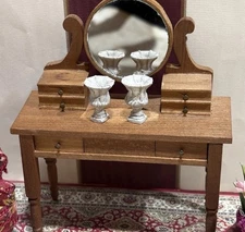 Pair Dollhouse Miniature Aged 1:24 Scale Urn Planters by Falcon Miniatures NOS