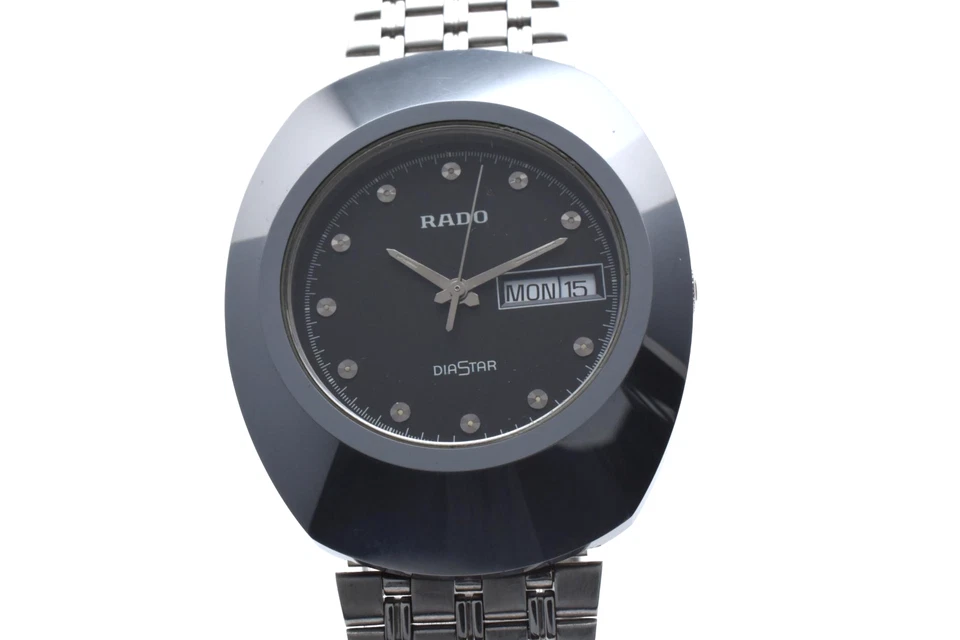 [N COMO NUEVO] RADO DiaStar R12391103 Reloj Original Para Hombre Esfera Negra Plateado 35mm Fecha Foto 3 de 4