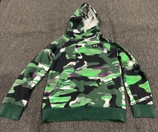 Under Armour Green Camo Pullover Hoodie Youth Boys Size Medium Pockets