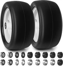 Upgrade 13x6.50-6 Flat Free Lawn - 2P ( Free-Wider ), White 