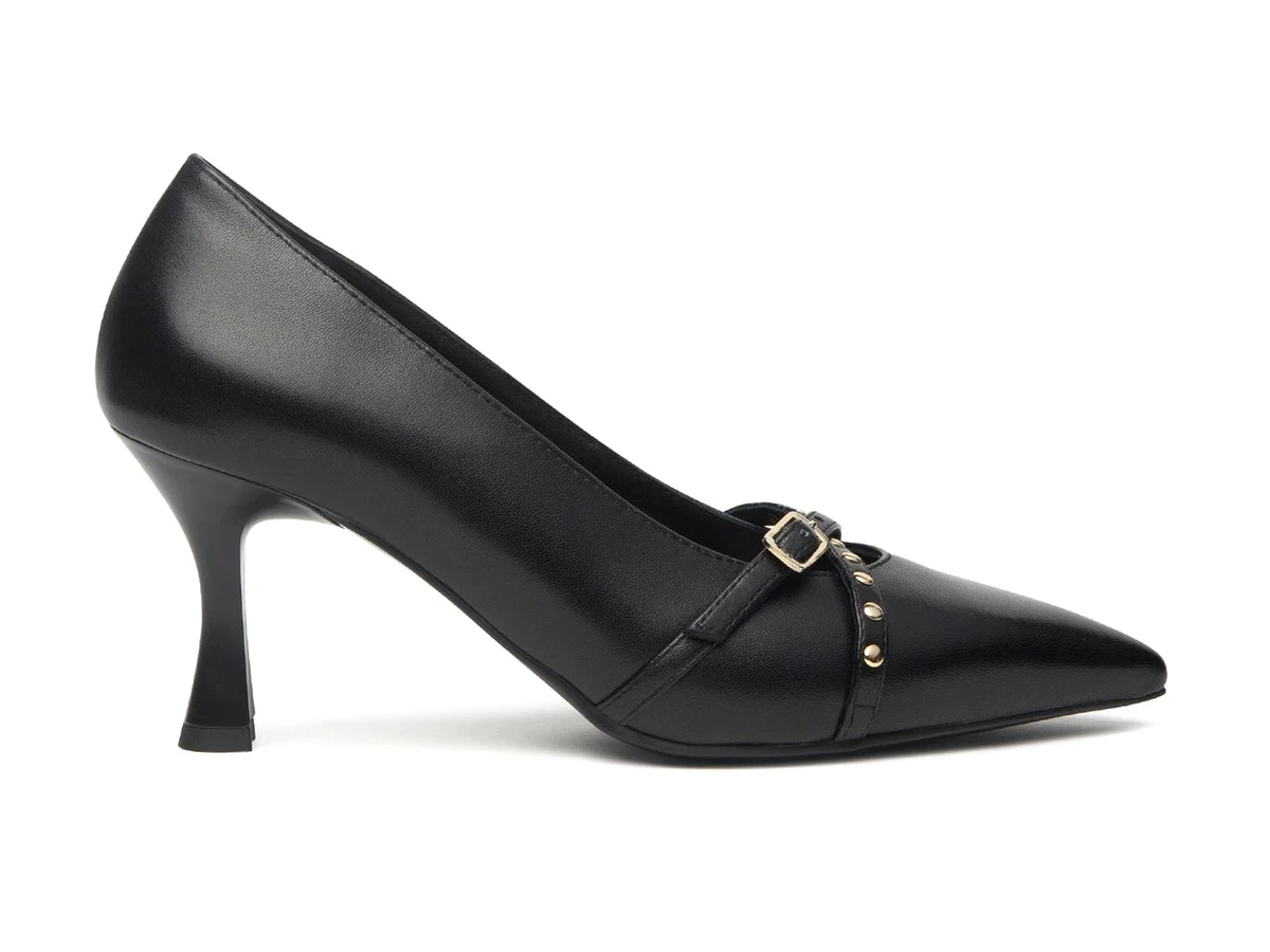 Décolleté Donna in Pelle e Camoscio Nero Calzature