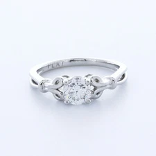 0.75ct D VS2 Round Natural Certified Diamond 14K Gold Solitaire Engagement Ring