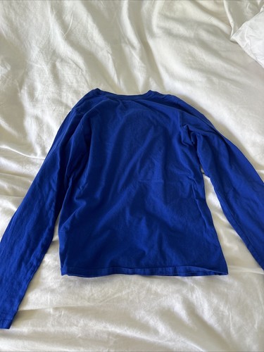 lands end long sleeve shirt blue 14 plain - Picture 3 of 3