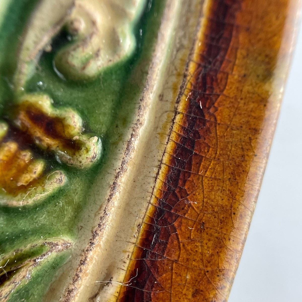 Rare Chinese Three-colour Gazed Pottery Plate A.D.618-907 Tang