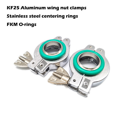 NW25 KF25 Al wing nut clamp set  stainless steel centering Ring & FKM O-ring