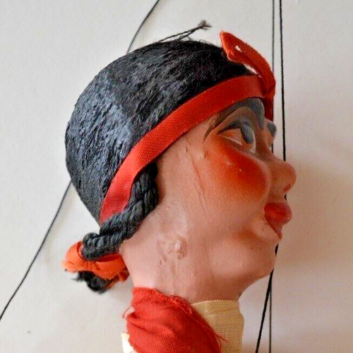 Vintage Marionette Saitenpuppe Spanische Dame Senorita Ton/Komposition Gesicht - Bild 5 von 11