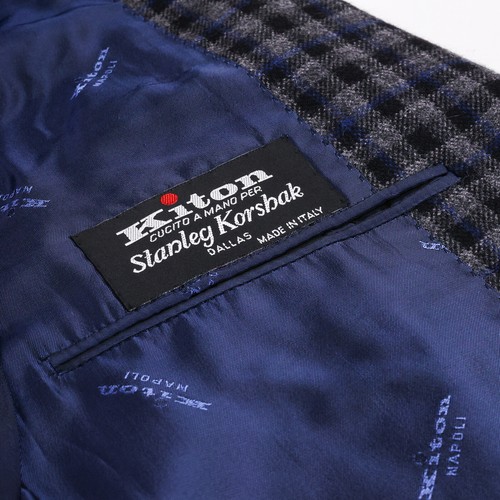 CURRENT $10,000 Kiton Graphite & Lapis Blue 100% Cashmere 2B Men's Jacket 40R - Picture 5 of 18