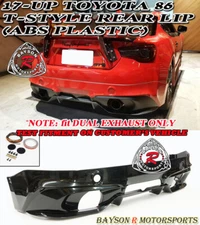 Fits 17-21 Toyota 86 T-Style Rear Lip (ABS Plastic)