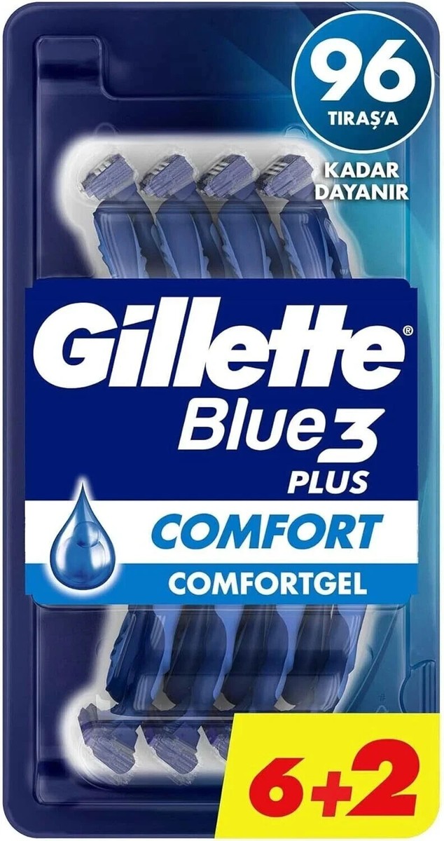 Gillette Blue3 Comfort Disposable Razors, 6+2 Count Free shipping