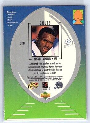 1997 Collector's Choice #ST10 Marvin Harrison Mini-Standee | eBay