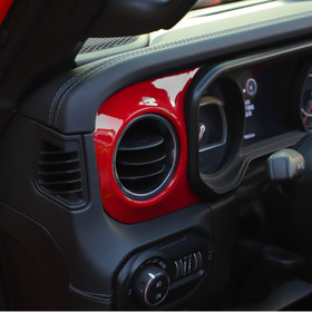 Red Interior Center Console Panel Trim Cover for Jeep Wrangler JL JT 2024+