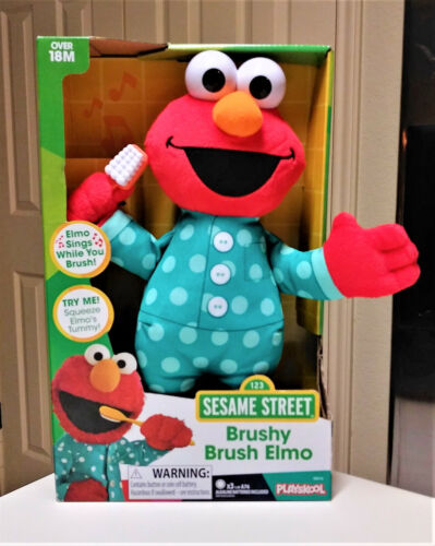 Sesamstraße Brushy Pinsel Elmo 12 Zoll Plüsch singt das Brushy Brush Song NEU
