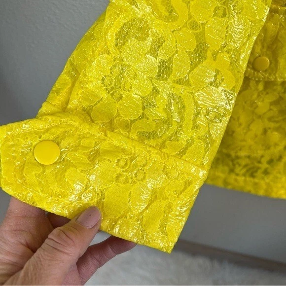 $289 J. Crew Collection Yellow Coated Lace Coat Women's XS Classic - Image 4 of 4