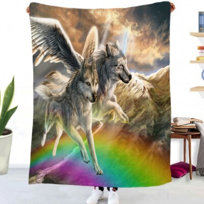 Wolf Flannel Blanket Digital Printed Gift Soft Comfortable
