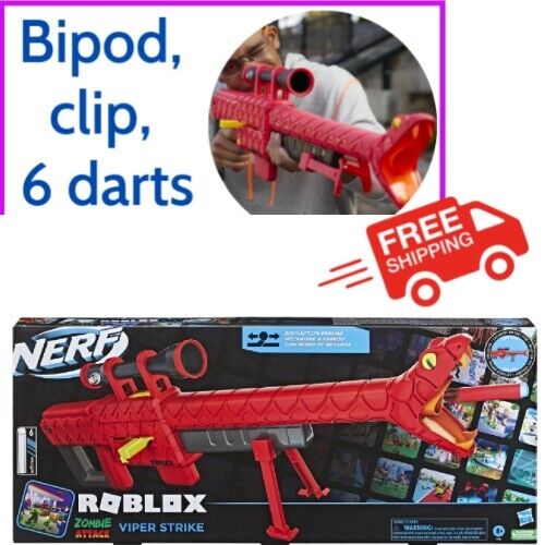 Nerf Roblox Zombie Attack: Viper Strike Nerf Sniper-Inspired Blaster With  Scope