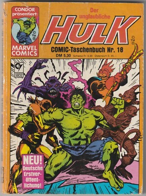   DER UNGLAUBLICHE HULK #18, Condor/Marvel Comics 1987 COMIC-TASCHENBUCH Z2/2-