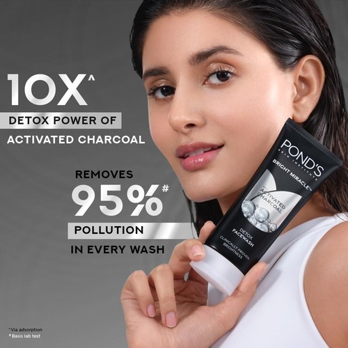 Pond's Pure Detox Anti-Pollution Purity Face Wash With Activated Charcoal 150GM - Picture 2 of 5