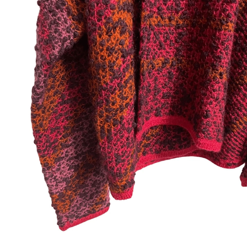 Rachel Roy Purple Orange Wool Blend Knit Open Front Cardigan Sweater Size MED - Imagem 4 de 4