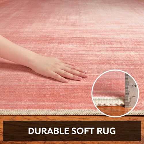 8x10 Area Rugs for Living Room, Machine Washable Non Slip Area 8' x 10' Pink - Picture 6 of 7
