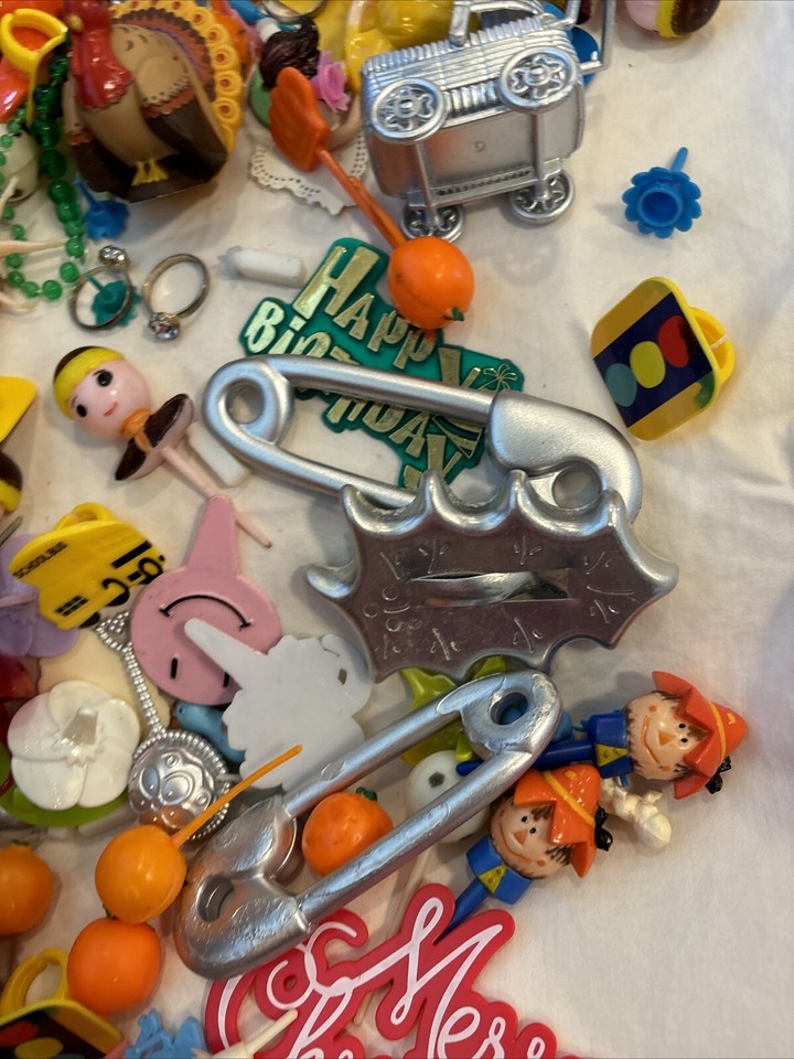 Huge Lot Vintage Cup Cake Topper Crafter Christmas Pick Birthday