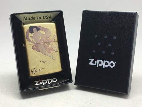 Yoshitaka Amano Final Fantasy Gold Edition Raijin Design Zippo Lighter NEW - Picture 4 of 4