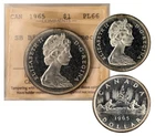 Canada. Elizabeth II  1965 SB B5 Silver Dollar ICCS PL-66 Heavy Cameo!