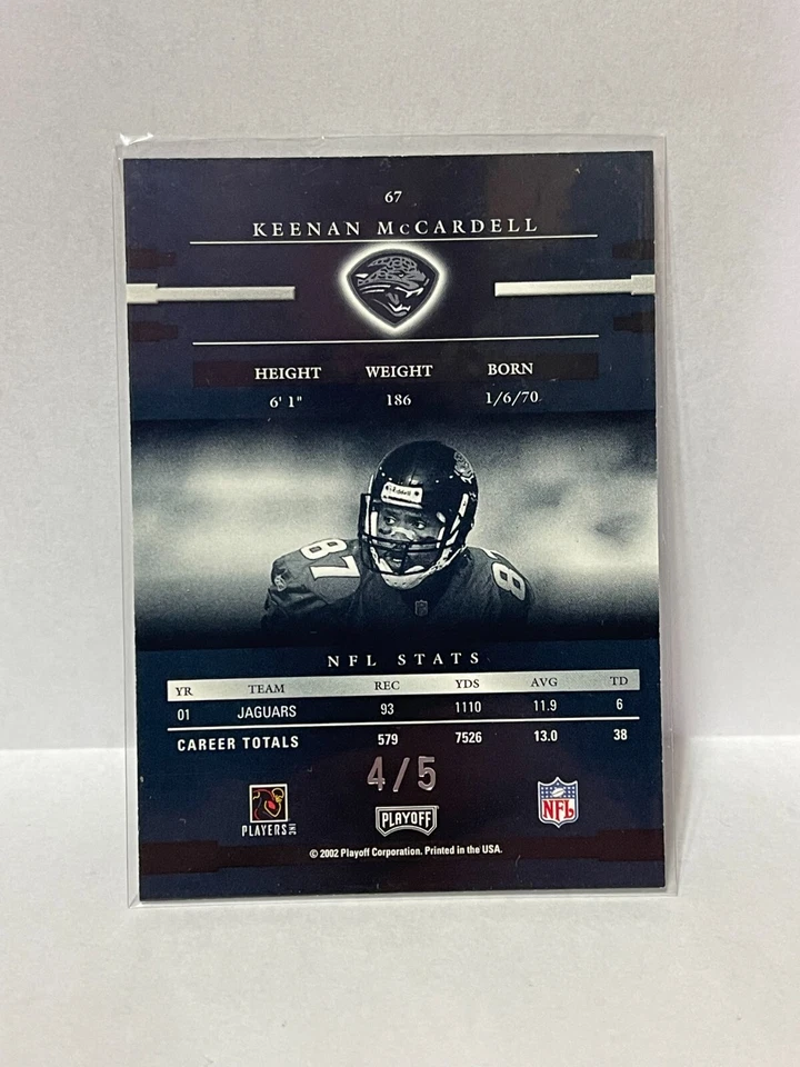 2002 Playoff Prestige "National 2002" embossed #'d/5 - KEENAN MCCARDELL - Image 2 of 2