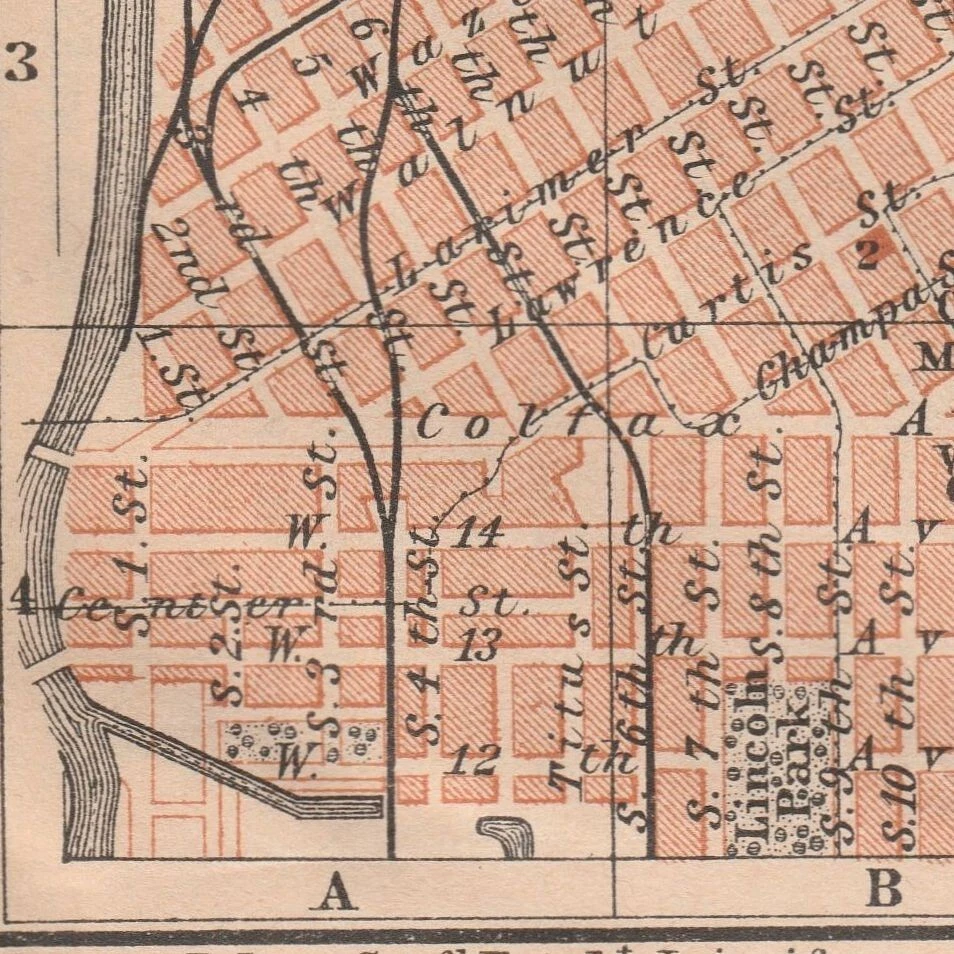 Mapa Original Denver Plano Ciudad 1909 COLORADO EE. UU. Mapa Foto 4 de 4