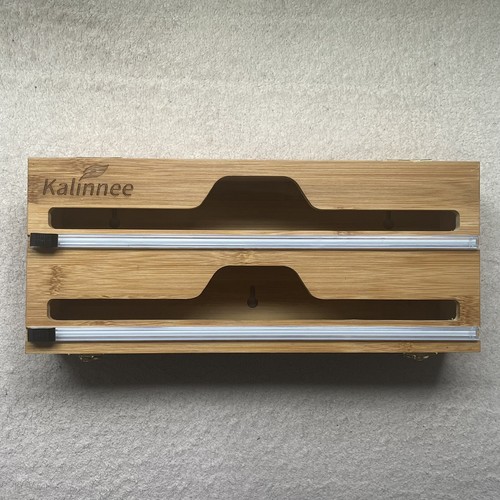 Kalinnee Bamboo Foil And Plastic Wrap Dispenser Box