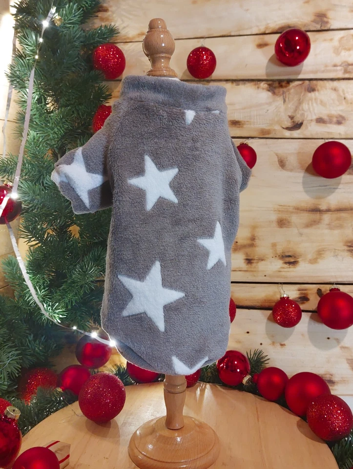 Pyjamas für Hunde – Jacke mit Reißverschluss, Plüschjacke, Kleidung für Tiere - Bild 2 von 4