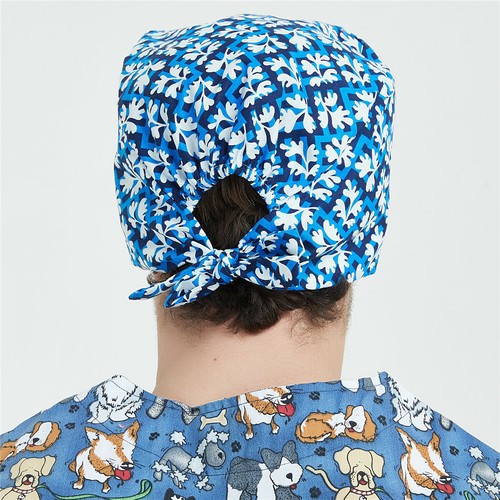 Womens/Mens Florals Printed Cap Scrub Hat/Cap Head Wear Adjustable Accessories - Picture 349 of 660